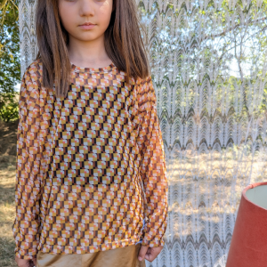Women&Kids : T-shirt Louise mixte à manches longues en tulle