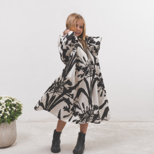 Women&Kids : Robe Sarah large noire et blanche 100% coton