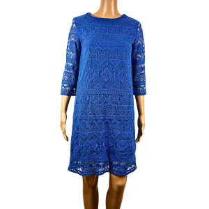 Robe droite courte en dentelle Mango