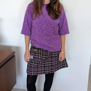 !! NEW !! Women : Jupe trapèze Ludivine mauve et noire