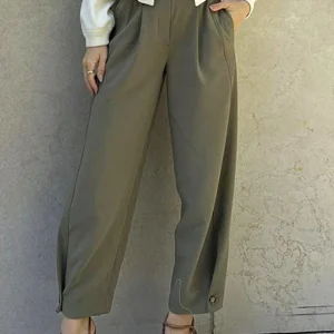 Pantalon Large Femme | Élégant et Décontracté | Taille Haute Confortable