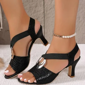 Sandales Ouvertes | Denim Synthétique & Élastique | Confort et Style | Sorties Estivales