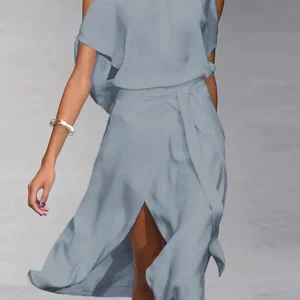 Robe Midi Femme Asymétrique | Une Épaule, Drapé Satiné | Élégance Soirée