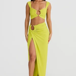 Robe Sculpturale | Polyester Extensible | Découpes Audacieuses | Soirées d’été