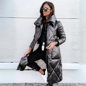 Manteau Long Brillant Matelassé : Chaleur & Style Hiver
