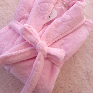 Robe de chambre polaire – ROSE ours 🐻- ROSE Clair