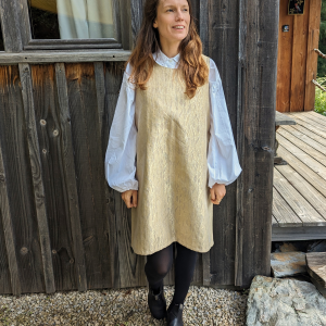 !! NEW !! WOMEN AUTOMNE-HIVER : La robe chasuble London doré texturé