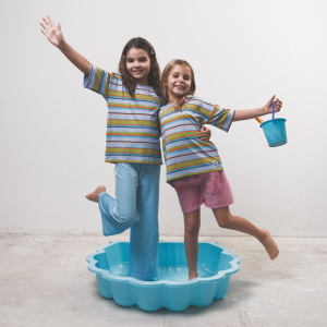 Women&Kids: T-shirt Ursula mixte bleu clair à rayures