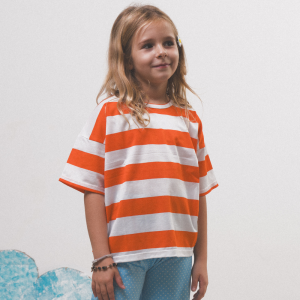 Women&Kids : Polo Ursula mixte orange & blanc