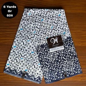 Pagne Wax Africain – Bleu marine