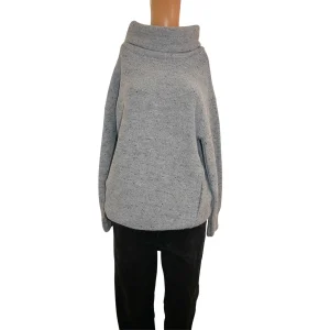 Pull à col bénitier pour femme, col roulé chauve-souris, manches longues