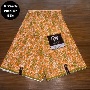 Pagne Wax Africain – Orange Vif