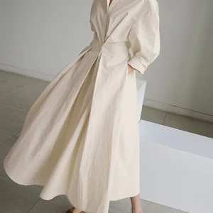 Robe Femme Élégante à Col Montant | Style Classique & Sophistiqué