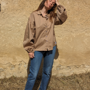 !! NEW !! WOMEN AUTOMNE-HIVER : Chemisier Marta 100% coton marron clair