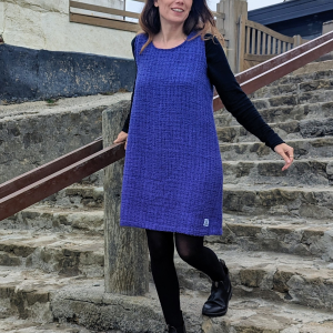 !! NEW !! WOMEN AUTOMNE-HIVER : La robe chasuble London en tissu texturé violet brillant