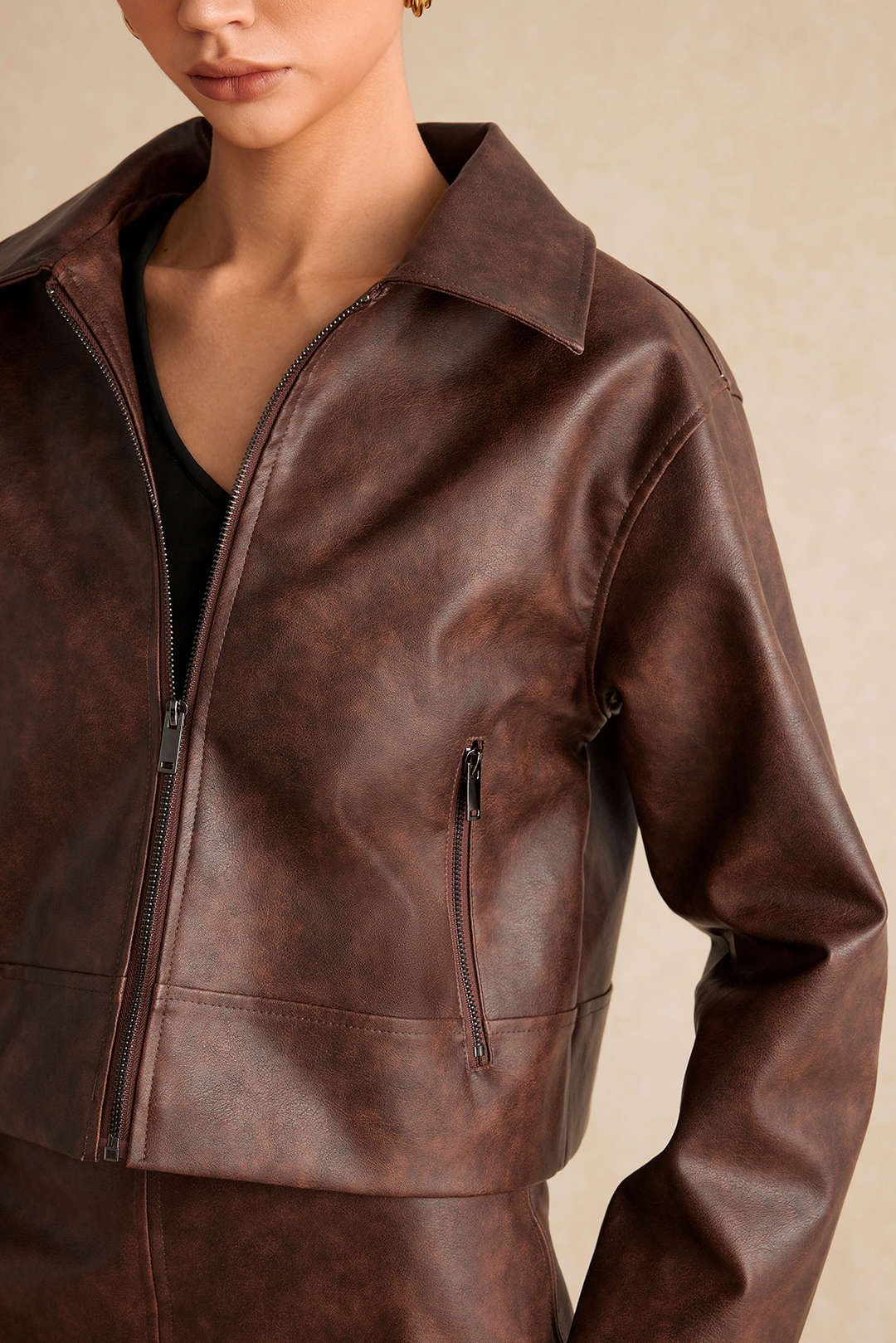 Ensemble Similicuir | Veste Courte & Jupe Mini | Idéal pour look urbain