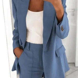 Ensemble Tailleur 2 Pièces Femme | Blazer Cintrée Pantalon Droit | Look Business Professionnel