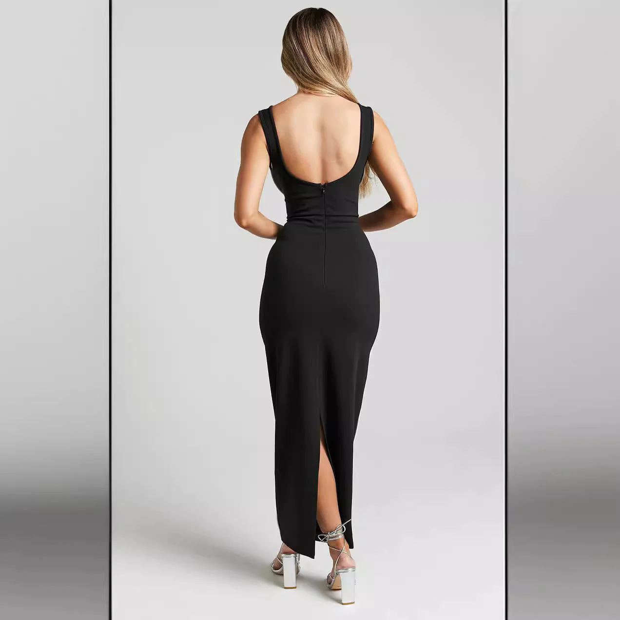 Robe Longue Élégante | Sculptante et Moderne | Parfaite pour les Dîners Formels et Événements Chic – Image 6