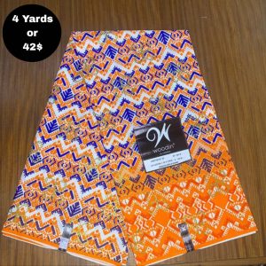 Pagne Wax Africain – Orange brulé