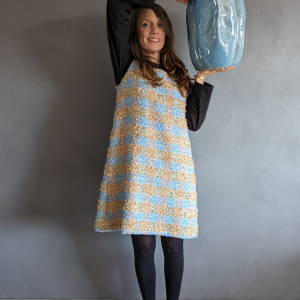 !! NEW !! WOMEN AUTOMNE-HIVER : La robe chasuble London en tissu texturé