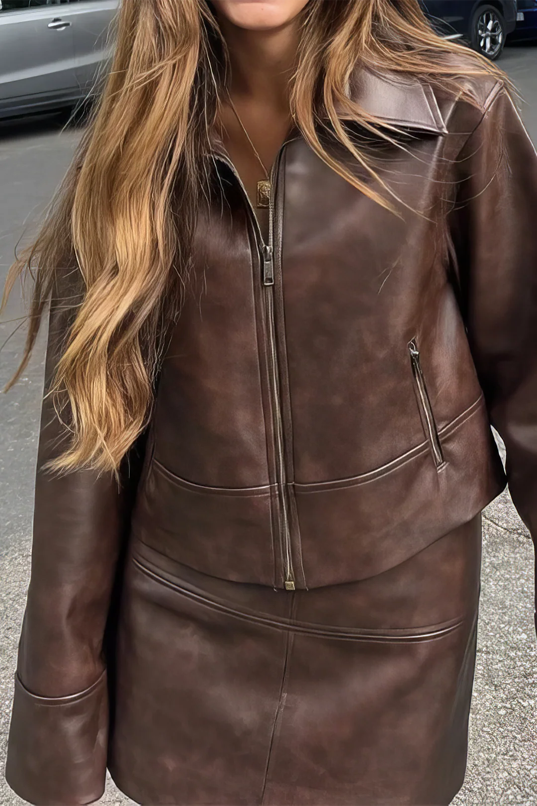 Ensemble Similicuir | Veste Courte & Jupe Mini | Idéal pour look urbain – Image 8