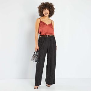 Pantalon large plissé noir