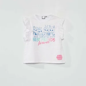Tee-shirt manches volantées 'Cry Babies' blanc