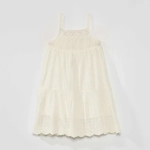 Robe à fines bretelles Ecru