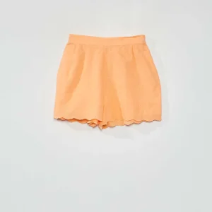Short volanté en popeline Orange
