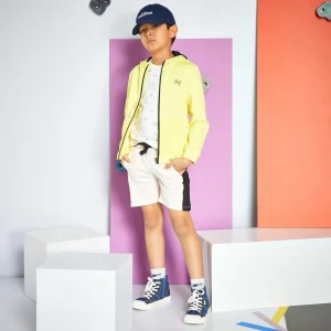 Bermuda en molleton Beige/noir