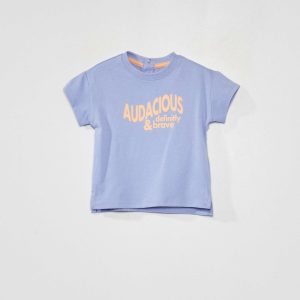 Tee-shirt à message 'audacious' Bleu