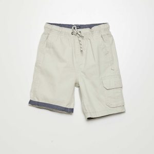 Bermuda droit en jean Beige