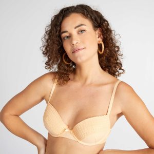 Soutien-gorge paddé en dentelle Orange pêche
