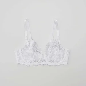 Soutien-gorge dentelle fleurie D&E blanc