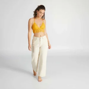 Soutien-gorge triangle en dentelle Jaune doré