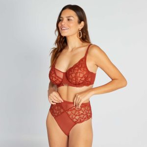 Soutien-gorge dentelle bonnet D&E Rouge