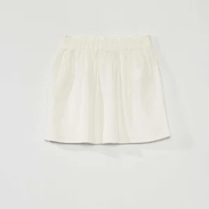 Jupe paper bag en lin Blanc