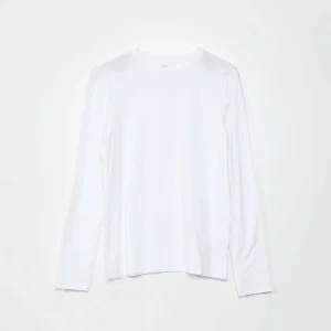 T-shirt slim fit à manches longues blanc
