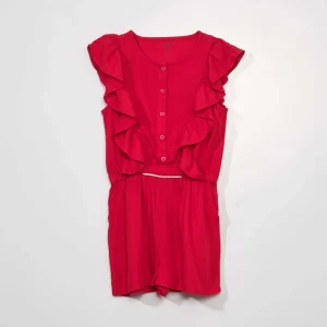 Combishort avec volants Rouge