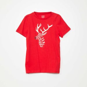 T-shirt en jersey 'Noël' Rouge