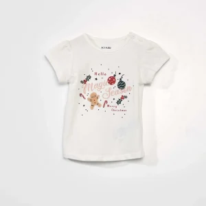 T-shirt en jersey avec imprimé Blanc