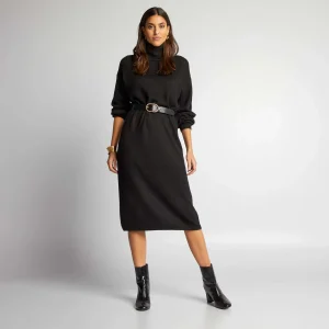 Robe pull col montant noir