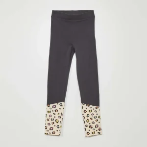 Legging en jersey avec bas léopard Noir/léopard