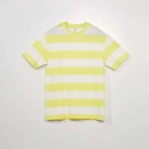 T-shirt en jersey à rayures Jaune
