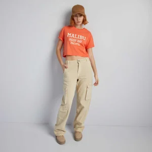 Crop-top en jersey Orange