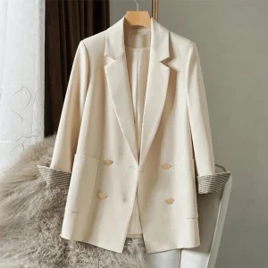 Veste Blazer Élégante Femme - Coupe Structurée & Chaleur