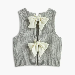 Top Maille | Coupe Courte | Nœuds Satinés | Parfait pour superpositions sophistiquées