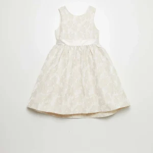 Robe de cérémonie jacquard Beige