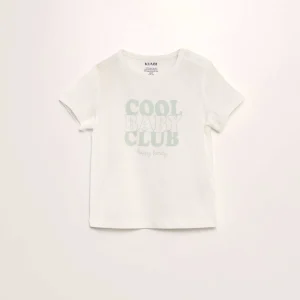 Tee-shirt en maille jersey 'fête des mères' Blanc