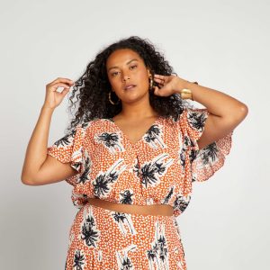 Blouse crop top Orange